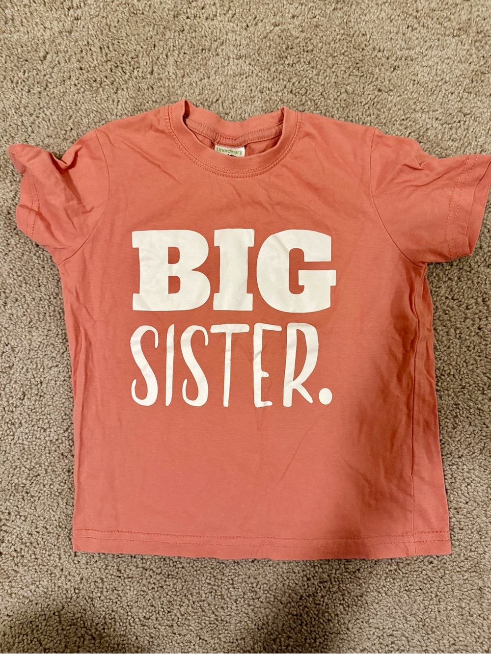Big Sister Coral Pink Tee - Kids Shirt